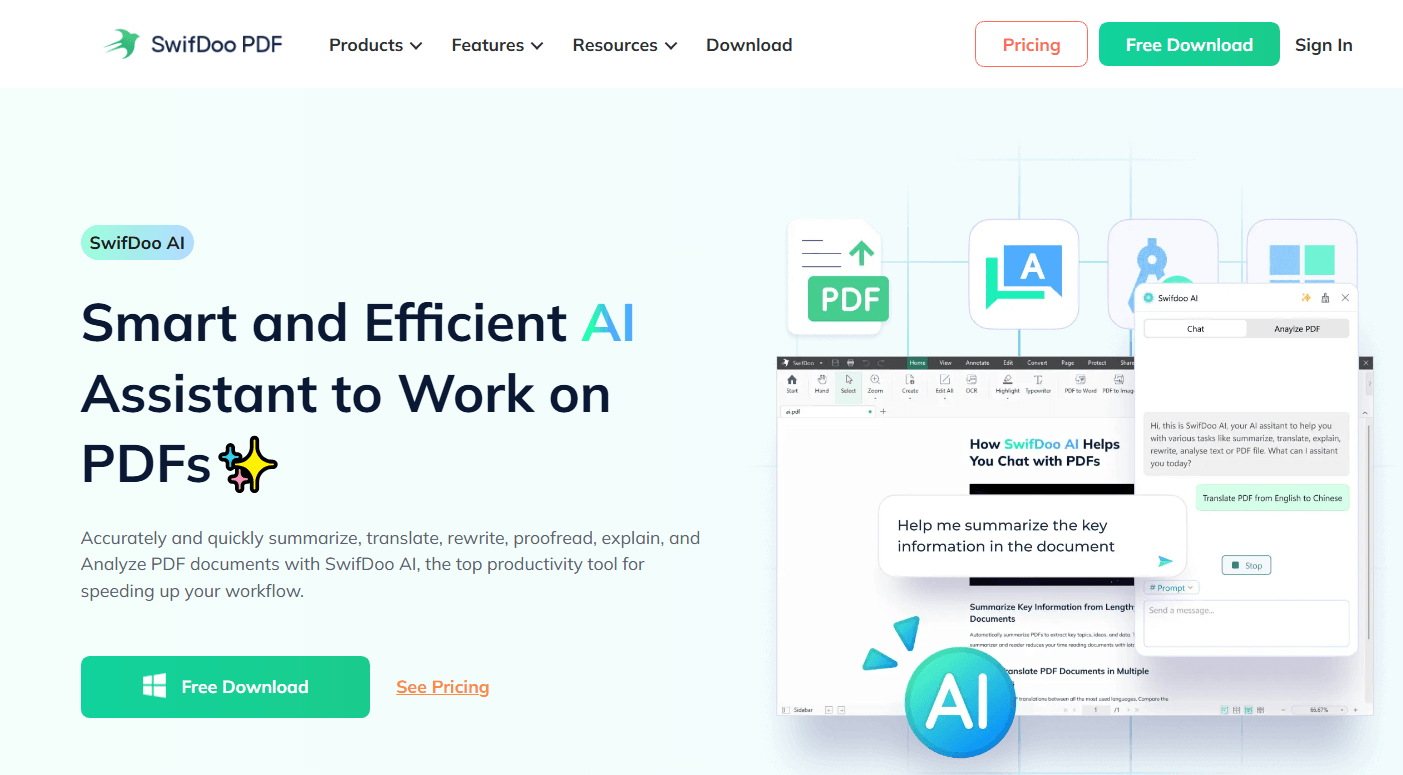 SwifDoo PDF's AI assistant