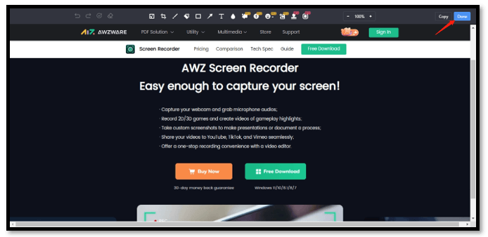 How to take a screenshot on Chromebook in Awesome Screenshot 1