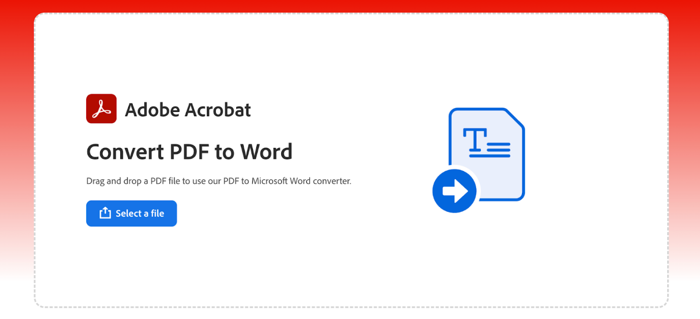 Convert your PDF to Word in Adobe’s free online converter