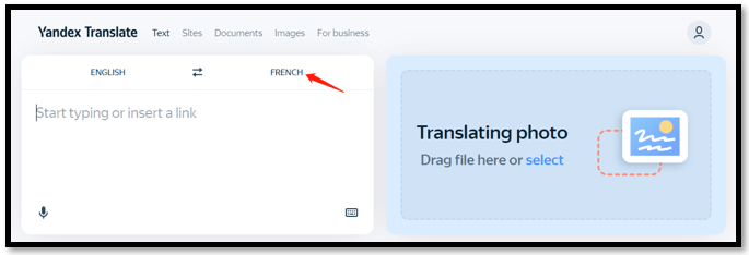 How to translate a picture with Yandex