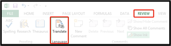 how to translate English to Hindi in Excel with built-in feature 1