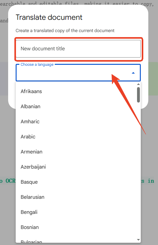 translated copy google doc