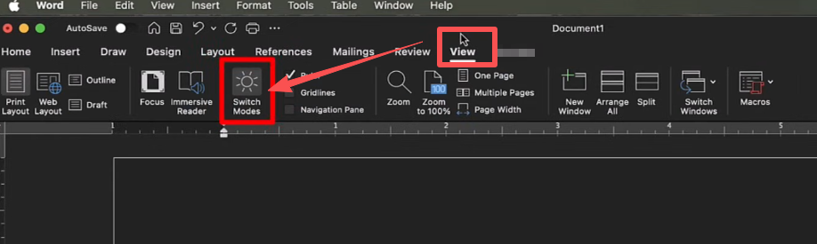 How to Turn Off Dark Mode in Word Using Switch Modes
