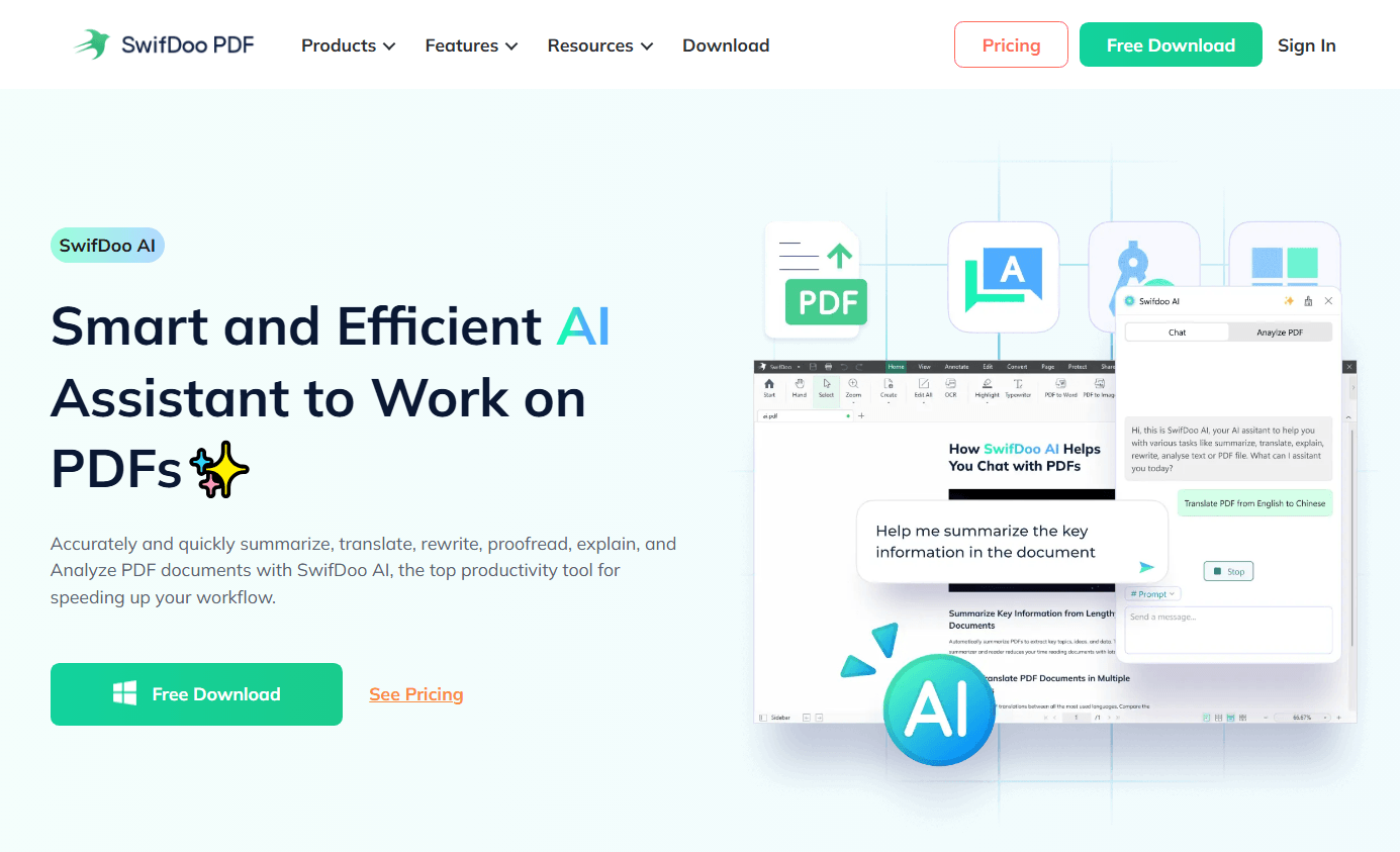 SwifDoo PDF AI page
