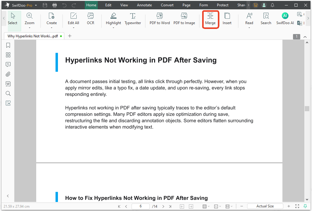 the Merge tool for Course Hero PDFs