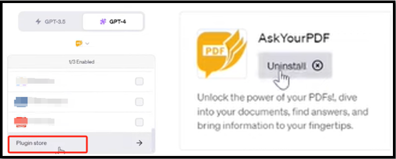 how to use Ask Your PDF in ChatGPT 4