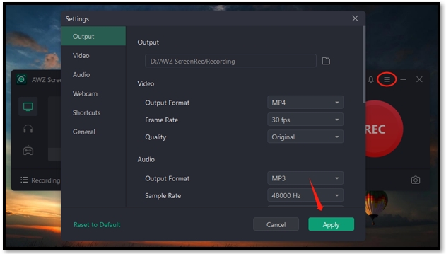How to use AWZ Screen Recorder for Windows 10 2