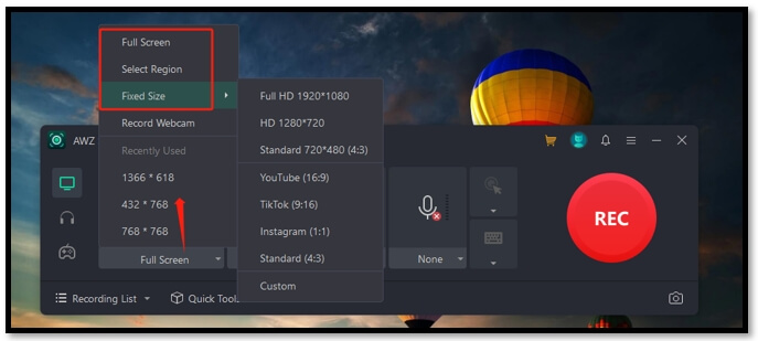 How to use AWZ Screen Recorder for Windows 10