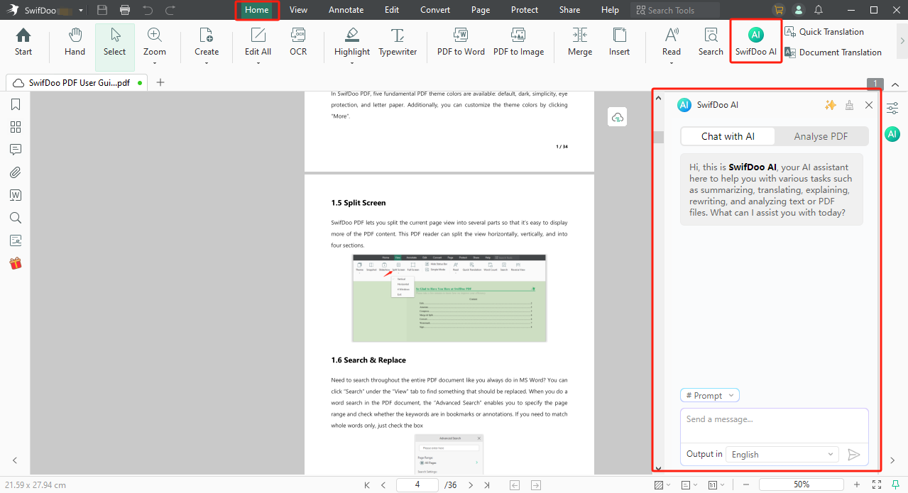 how to use ChatGPT powered AI tool SwifDoo AI 1