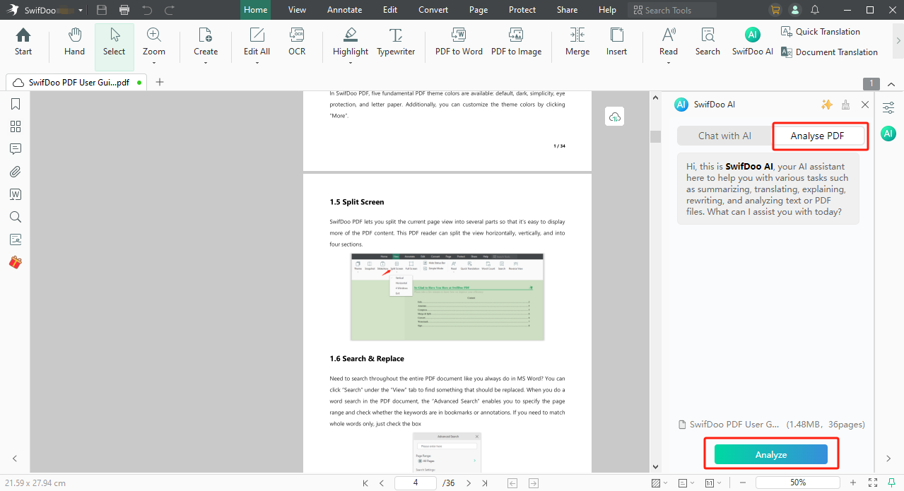 how to use ChatGPT powered AI tool SwifDoo AI 2