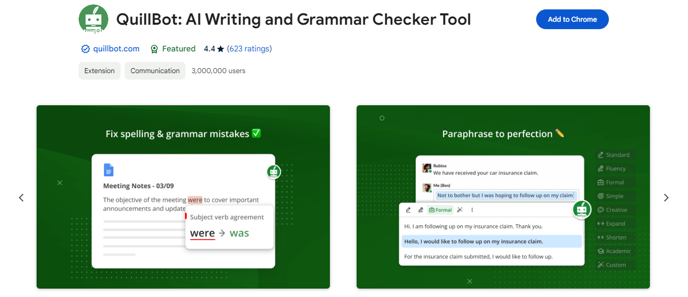 how to use QuillBot paraphrasing tool extension