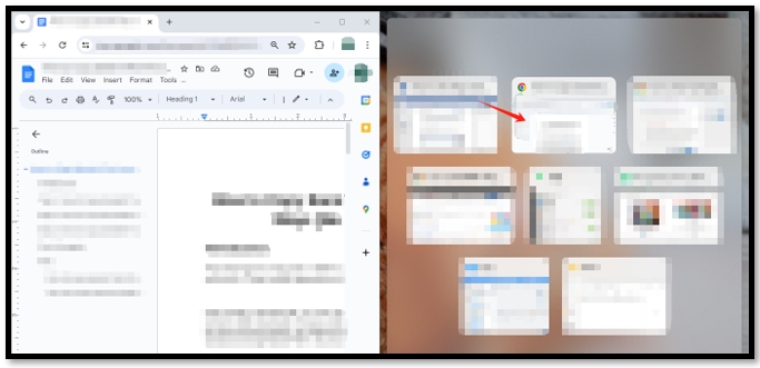 How to view two pages at once in Google Docs with two Chrome windows