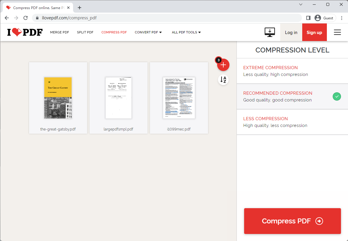 iLovepPDF Compress PDF Online Free