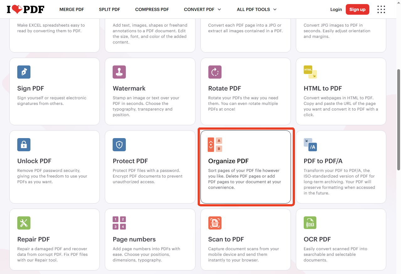 iLovePDF online toolkit