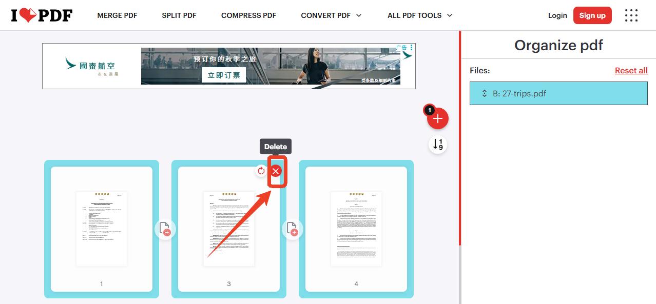 iLovePDF delete pages