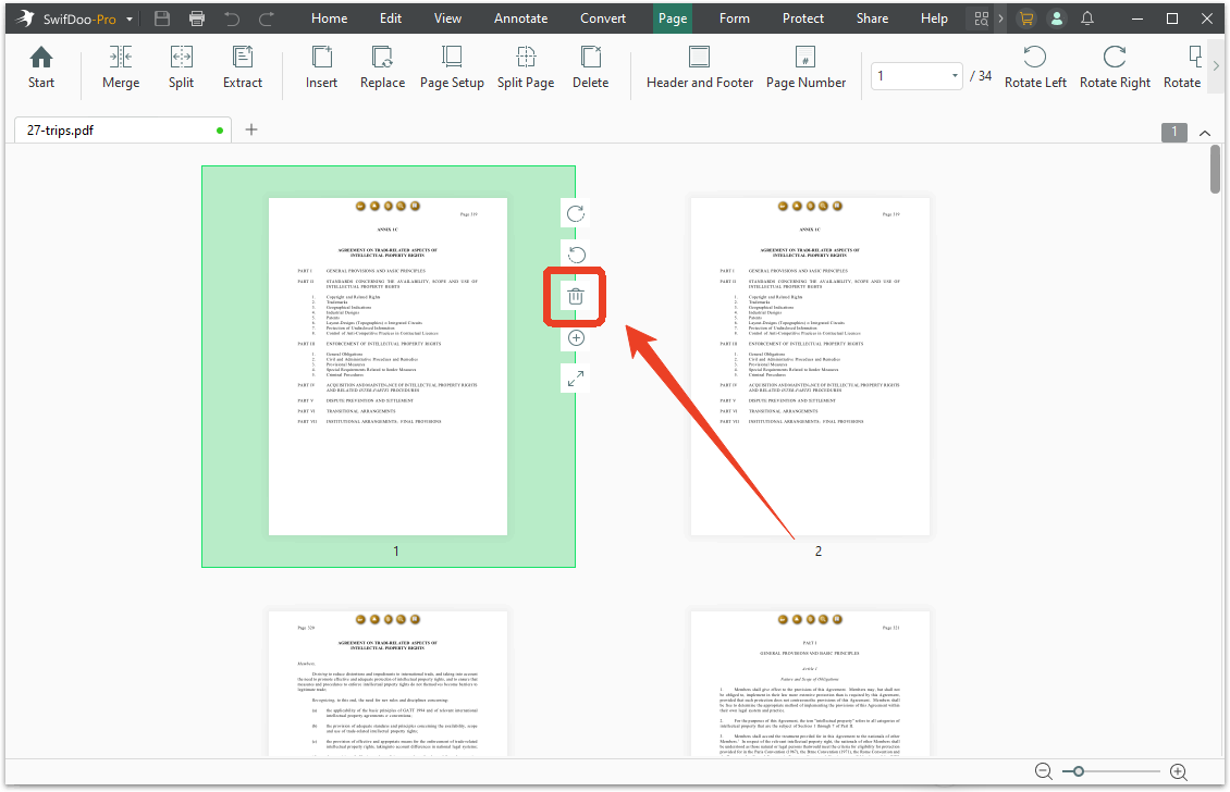 swifdoo pdf remove pdf page