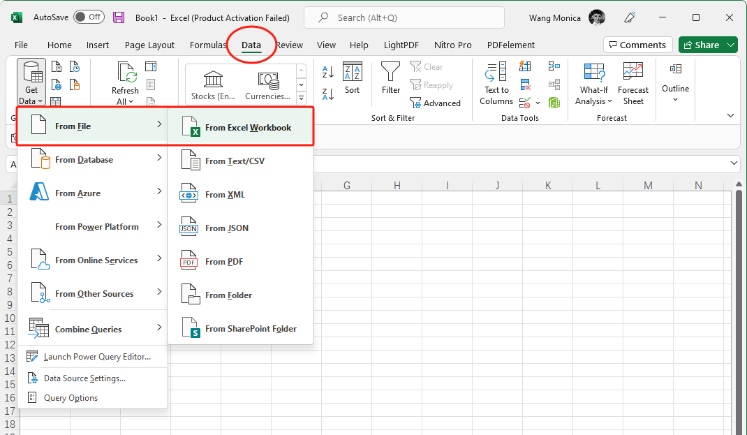 Import Excel Data from Workbook