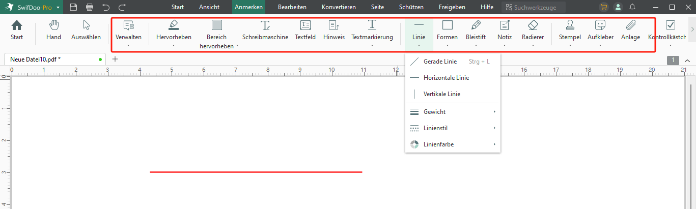 in PDF zeichnen mit SwifDoo PDF