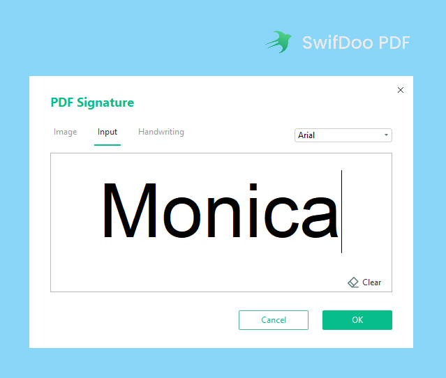 Input PDF Signatures in SwifDoo PDF