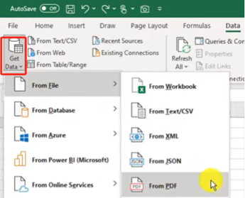 Insert Data from PDF to Excel