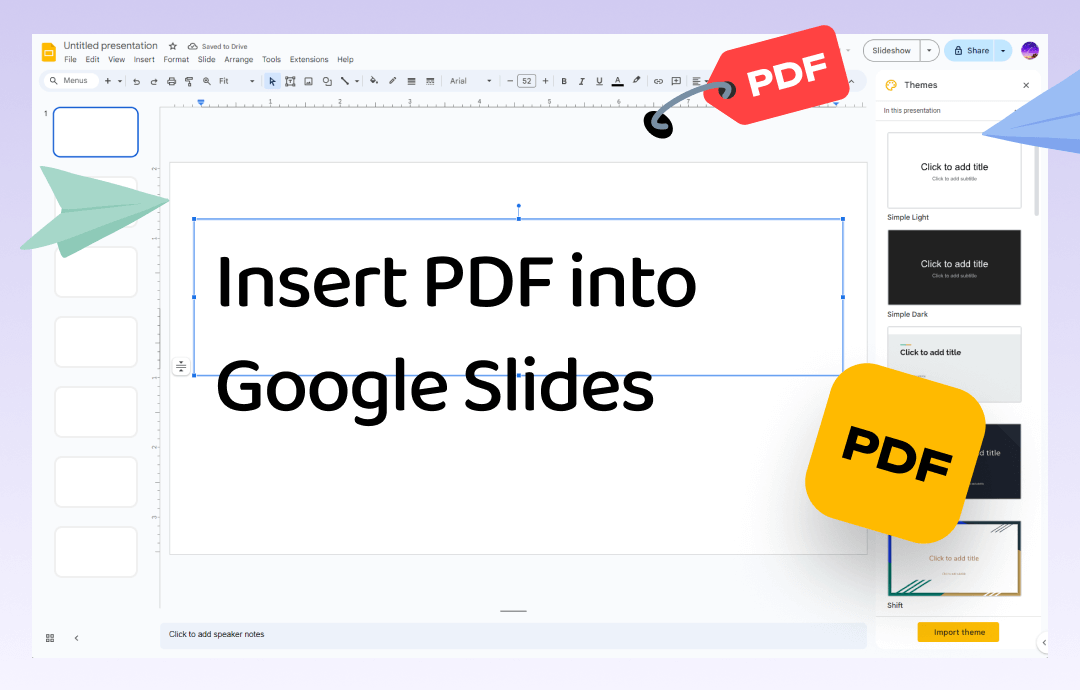 Insert PDF into Google Slides