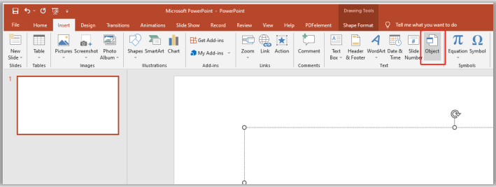 How to insert a PDF into a PowerPoint as an object