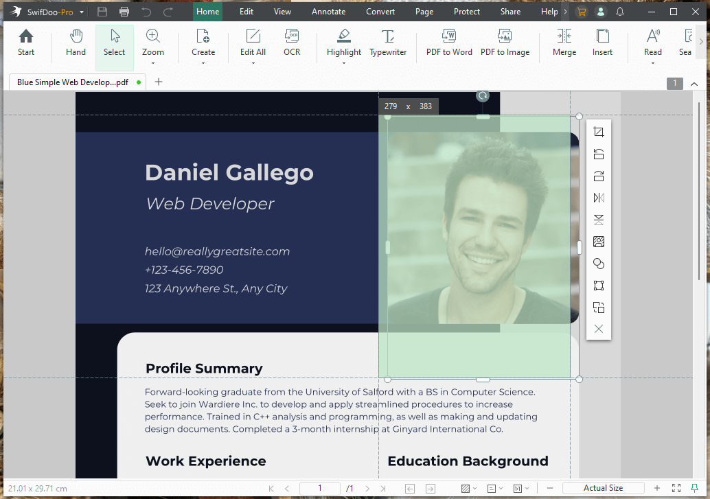 Add Image in SwifDoo PDF