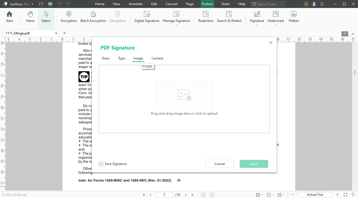 Insert Signature Image into PDF