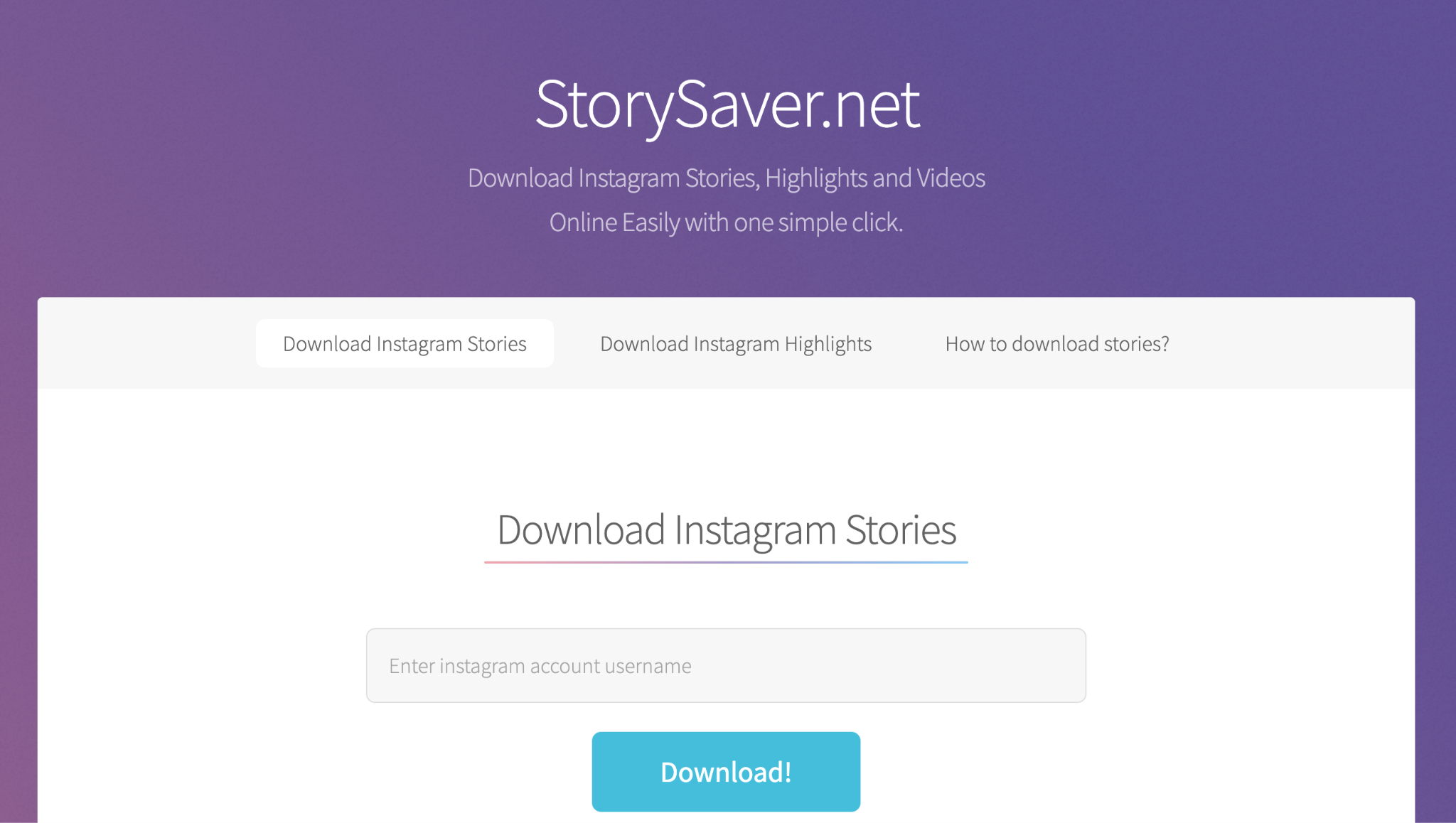 Instagram highlight viewer StorySaver.net