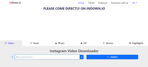 Webbasierter Dienst: InDown.io