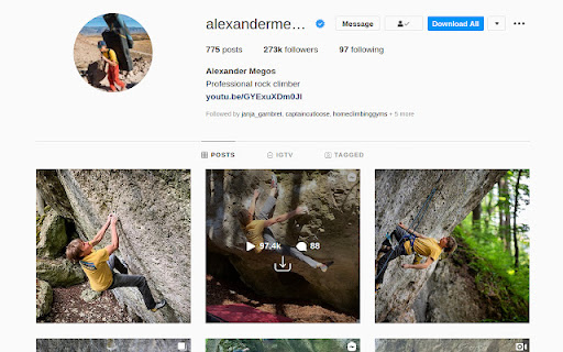  gehen Sie zu der Instagram-Profilseite, von der Sie die Bilder speichern möchten.