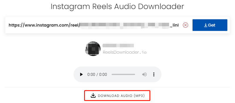 Instagram Reels audio download with ReelsDownloader.io step 4