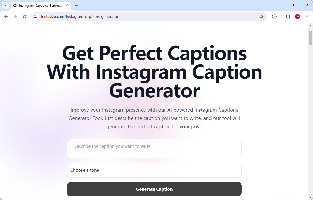 Instasize Generate Instagram Captions