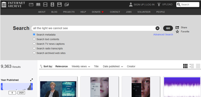 Internet Archive best websites to download free pdf books