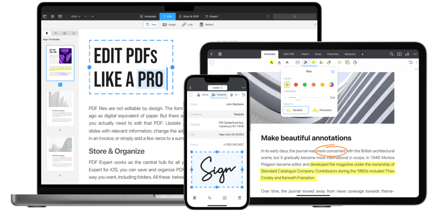 Die Wahl der Redaktion im App Store - PDF Expert ist eine weitere Wahl für die Bearbeitung von PDFs auf dem iPad. 