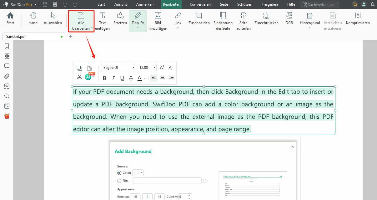 IPYNB-Datei konvertierte PDF-Datei bearbeiten SwifDoo PDF