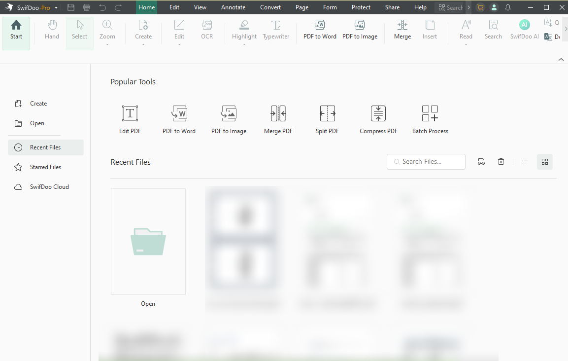 Interface of SwifDoo PDF
