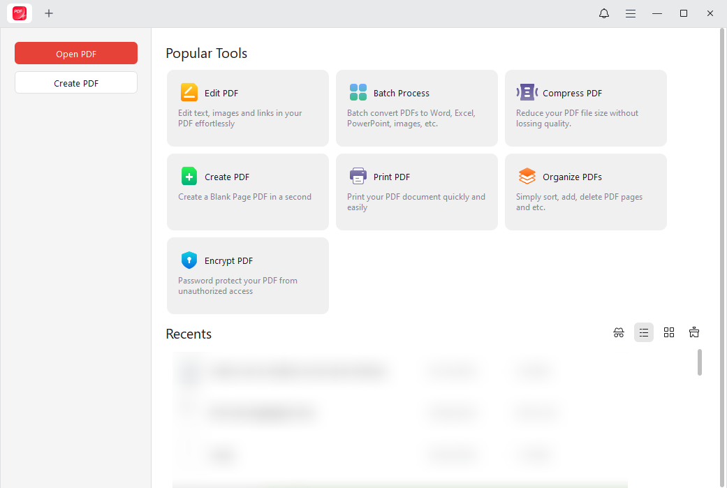 Interface of JOPDF