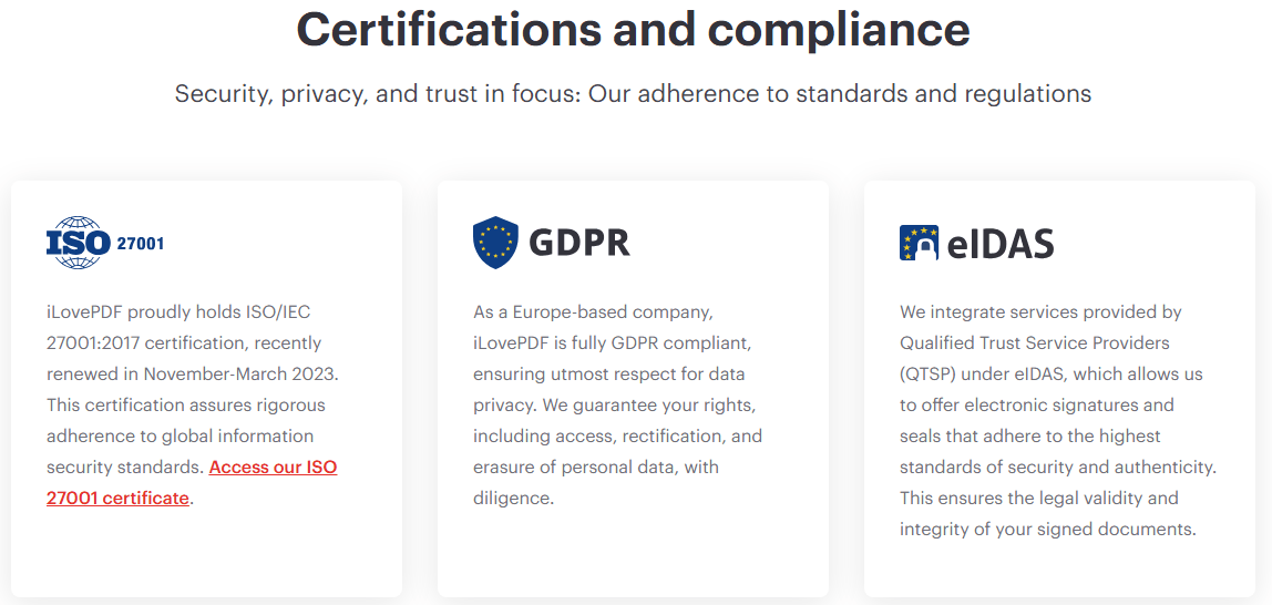 iLovePDF encryption