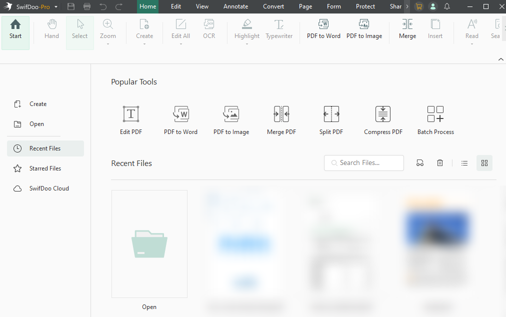 Main interface of SwifDoo PDF
