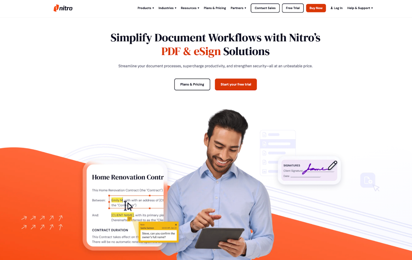 Website page of Nitro PDF Editor