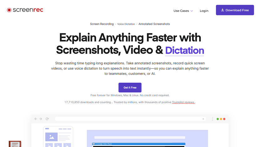 Official website interface of ScreenRec