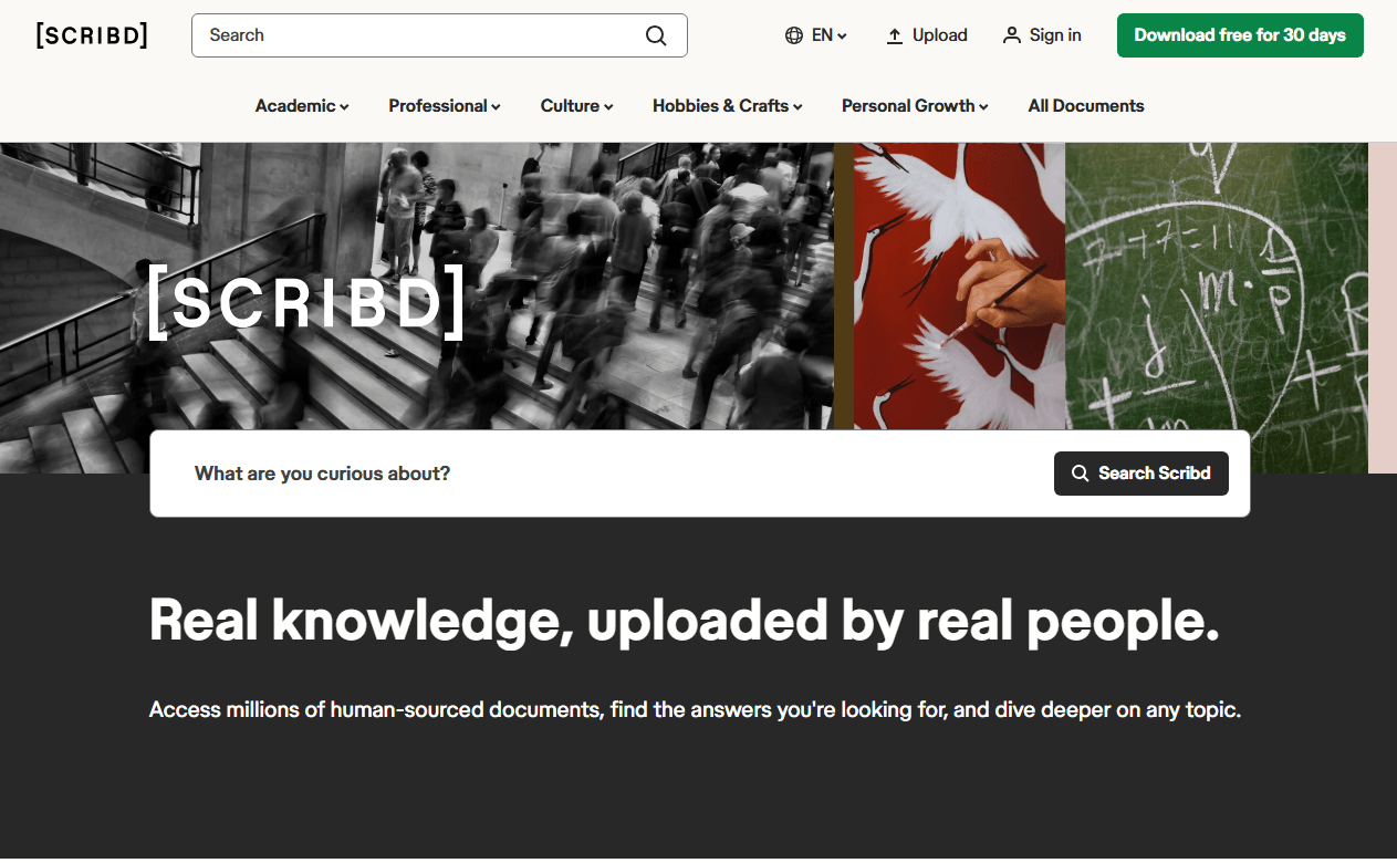 Scribd interface