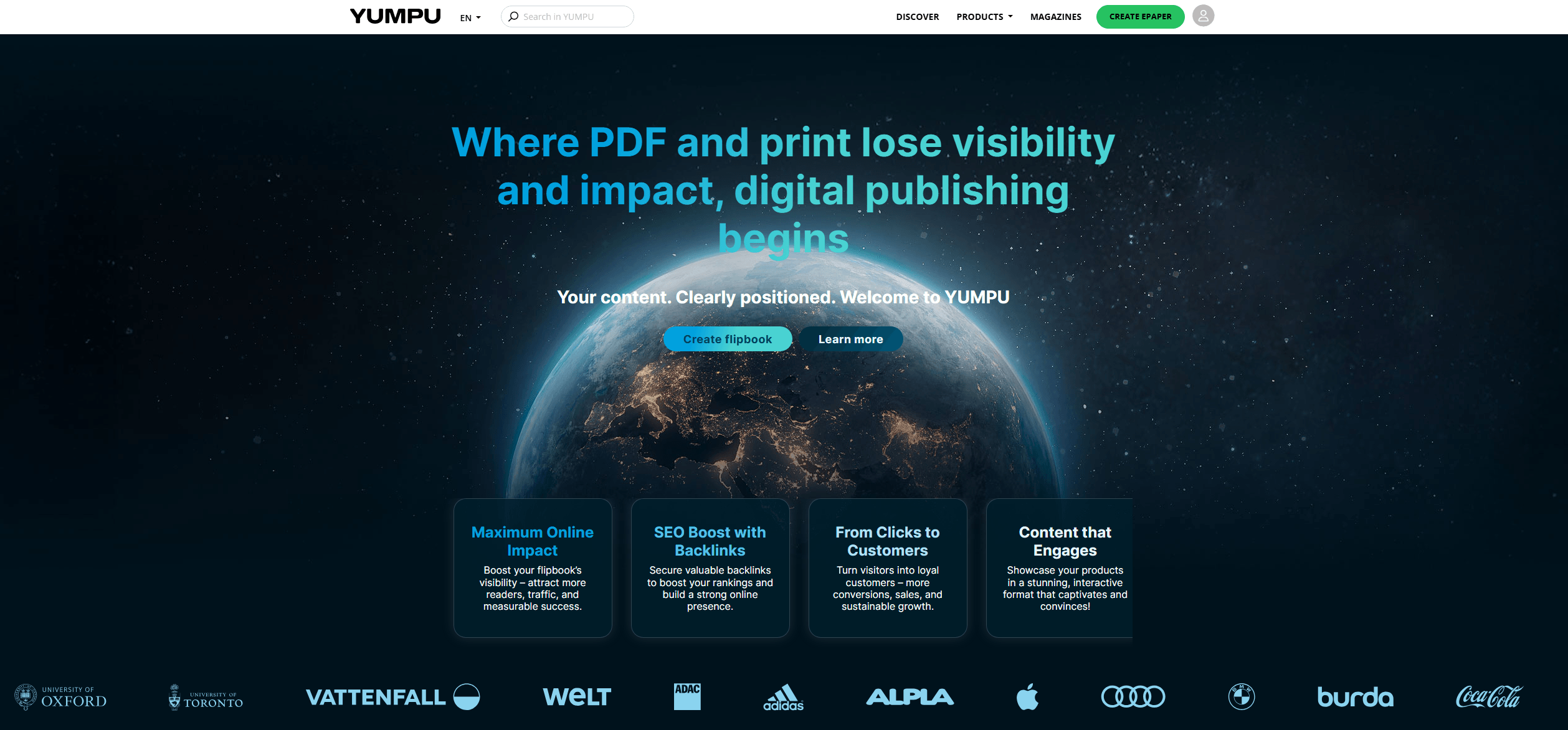 Yumpu interface