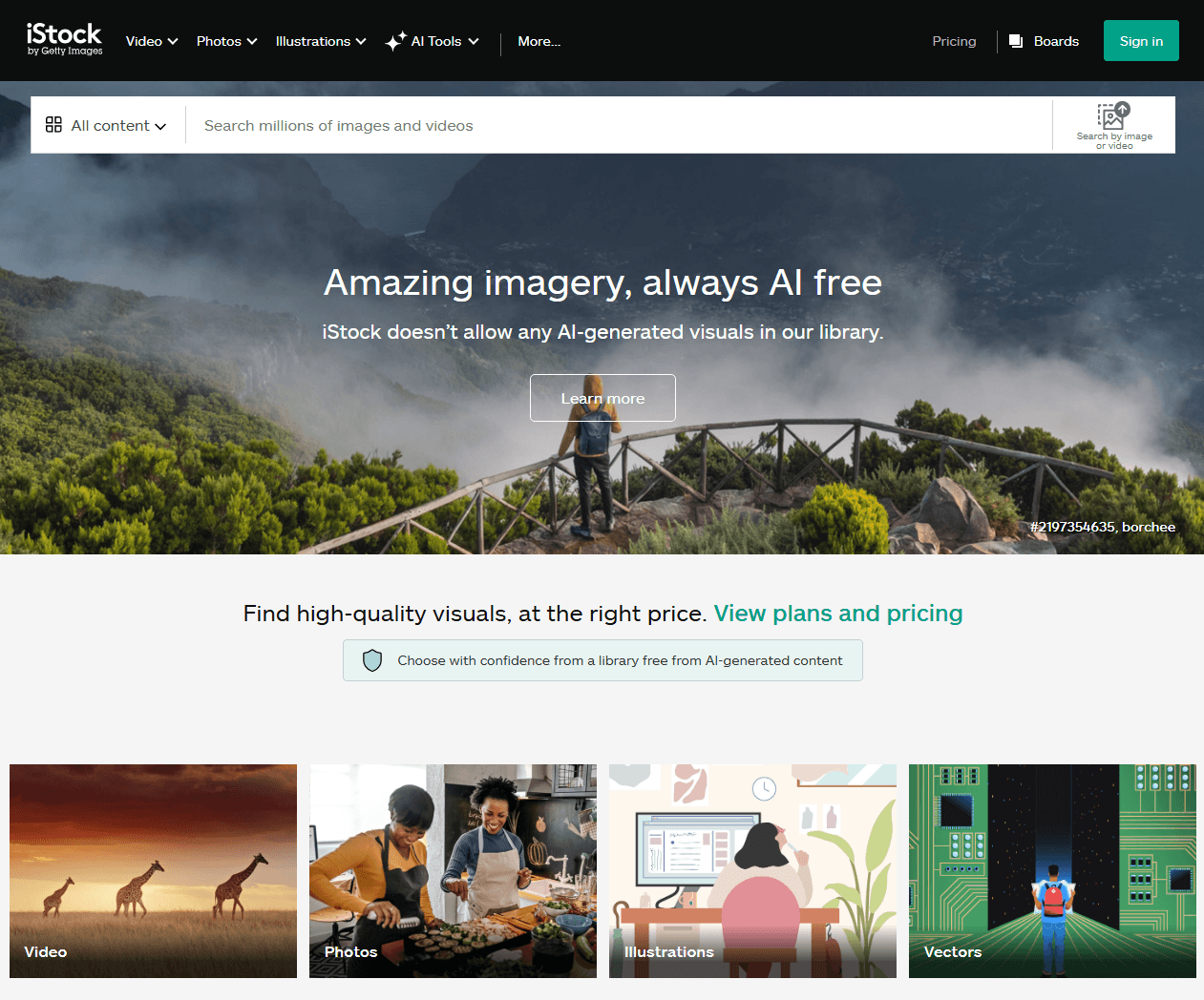 iStock video photo and vector download interface