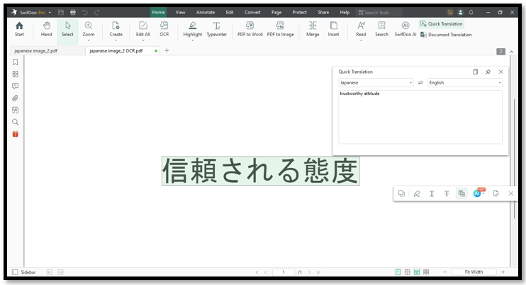 Japanese image translator - SwifDoo PDF