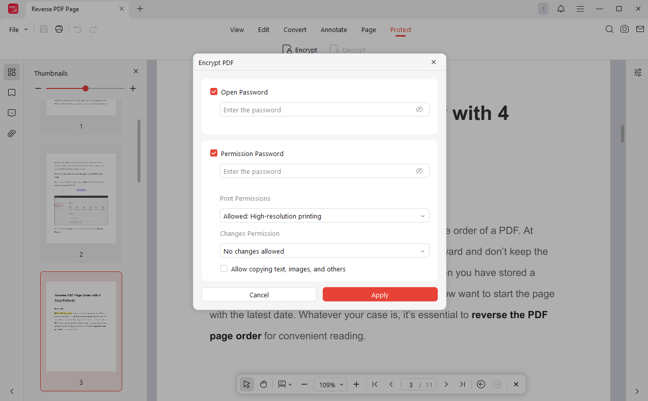 PDF encryption JOPDF