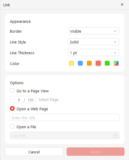 Manage pdf Links