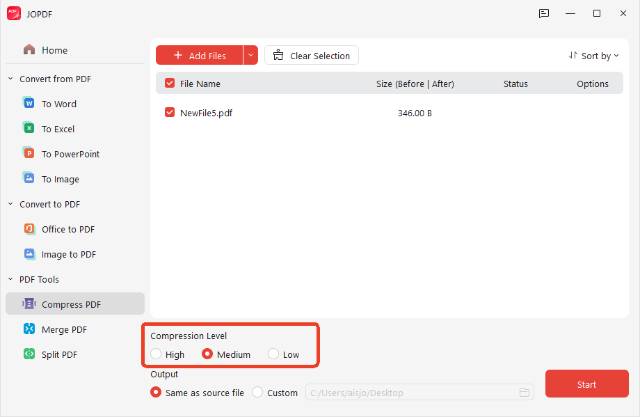JOPDF PDF compressor