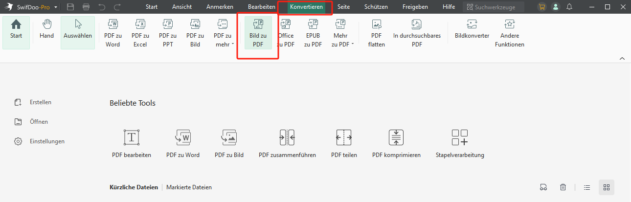 Wählen Sie Bild zu PDF in SwifDoo PDF